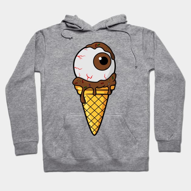 Spooky Monster Eye Chocolate Ice cream with toppings Hoodie by BadDesignCo